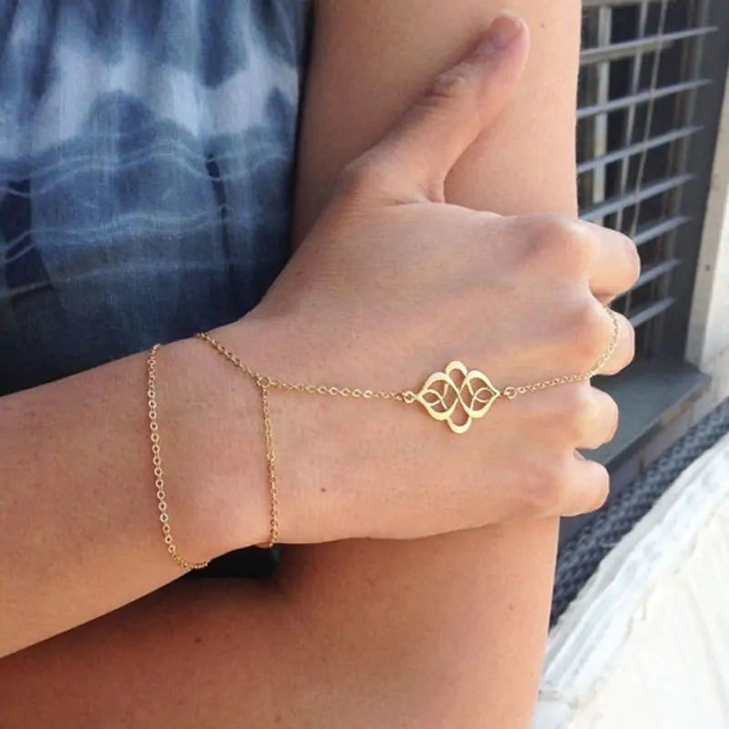 Bohemian Gold Finger Bracelet