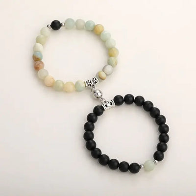 Natural Stone Beads Couple Magnetic Bracelets