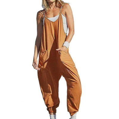 Women's Jumpsuit Sleeveless Deep Crotch