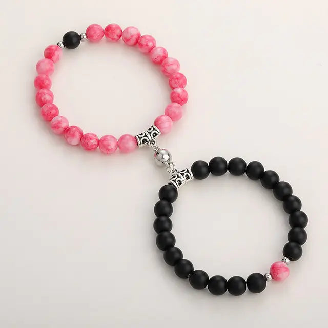 Natural Stone Beads Couple Magnetic Bracelets