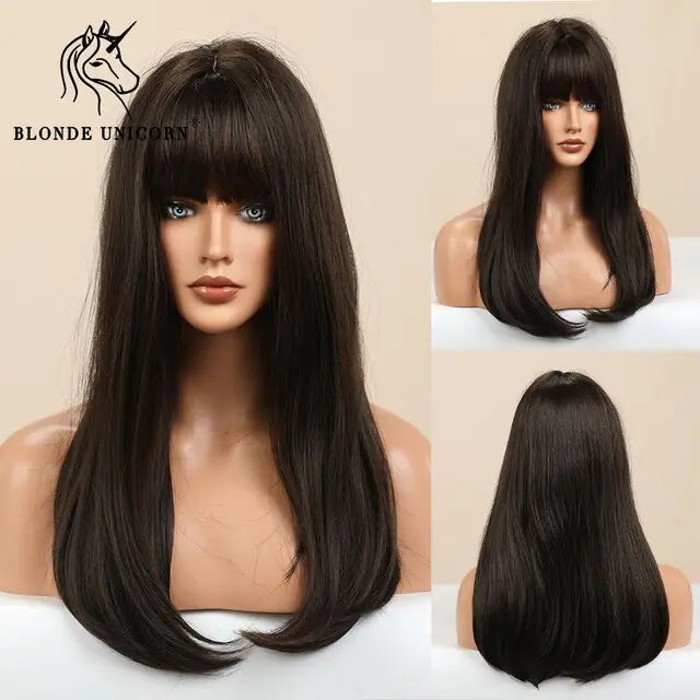 Synthetic Long Brown Wig